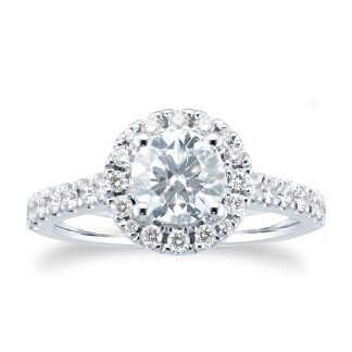 Platinum 1.5ct Diamond Halo Engagement Ring