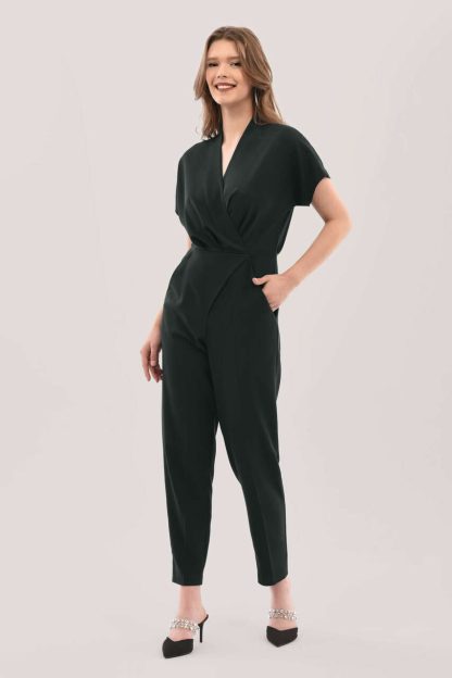 Closet London Black Wrap Front Kimono Jumpsuit