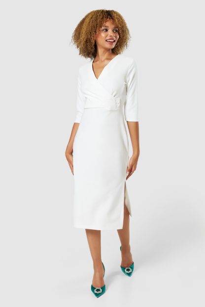 Closet London Ivory White Pencil Dress