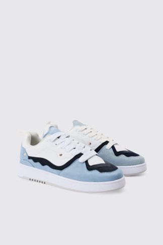 Mens Tonal Chunky Trainers In Blue, Blue