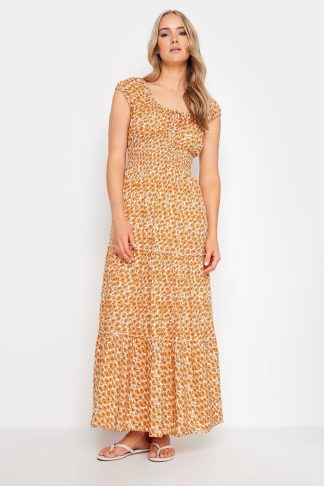 Lts Tall Yellow Sunflower Print Maxi Dress 22 Lts | Tall Women's Maxi Dresses