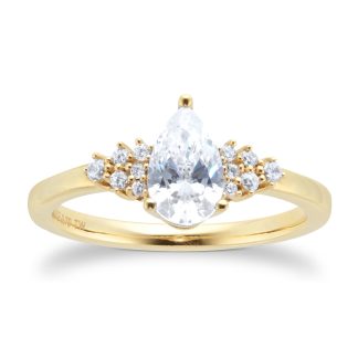 18ct Yellow Gold 0.70cttw Diamond Pear Engagement Ring - Ring Size K