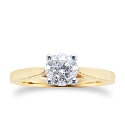 18ct Yellow Gold Brilliant Cut 1.00ct Goldsmiths Brightest Diamond Solitaire Engagement Ring