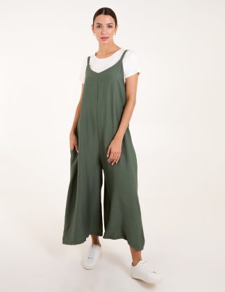 Wide Leg Jumpsuit - ONE / KHAKI