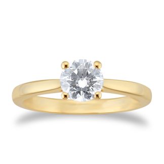 18ct Yellow Gold 0.70ct Solitaire Diamond Engagement Ring - Ring Size I