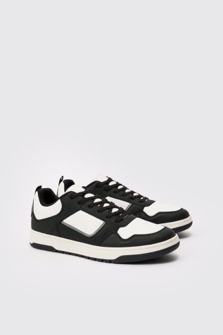 Mens Contrast Chunky Trainer In Black, Black