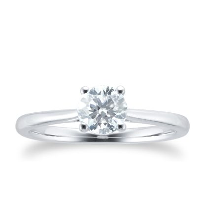 Platinum 0.70ct Round Solitaire Engagement Ring - Ring Size P