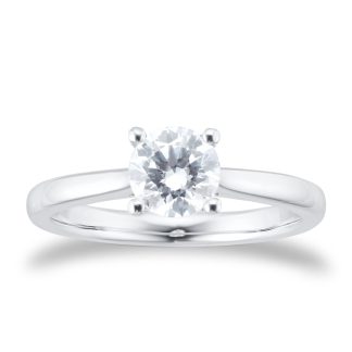 Platinum 0.70ct Solitaire Diamond Engagment Ring - Ring Size I