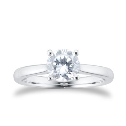 Platinum 1.00ct Solitaire Diamond Engagment Ring - Ring Size I