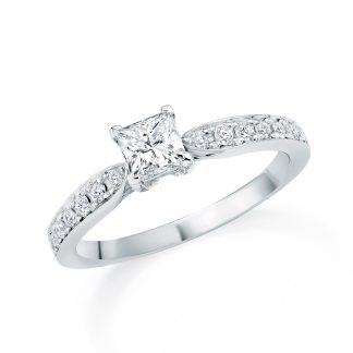 Boscobel Engagement Ring With Diamond Band 0.71 Carat Total Weight - Ring Size N