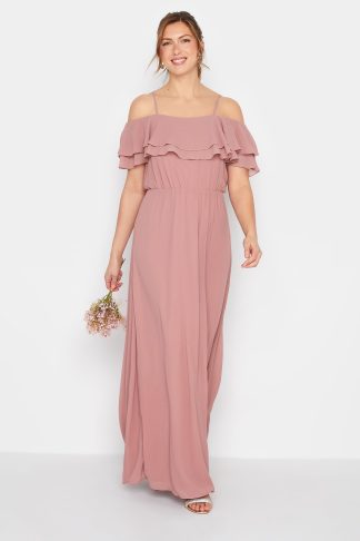 Lts Tall Blush Pink Ruffle Maxi Dress 20 Lts | Tall Women's Maxi Dresses