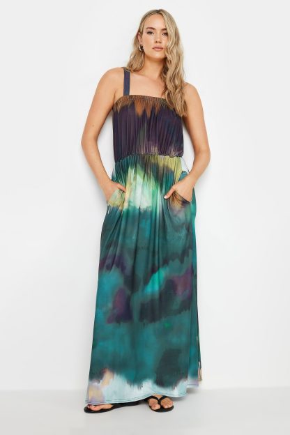 Lts Tall Green & Purple Ombre Maxi Dress 22-24 Lts | Tall Women's Maxi Dresses