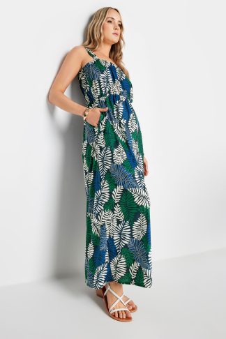 Lts Tall Navy Blue Tropical Print Maxi Dress 18 Lts | Tall Women's Maxi Dresses