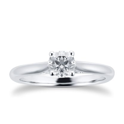 Silhouette 18ct White Gold 0.70ct Diamond Engagement Ring - Ring Size I