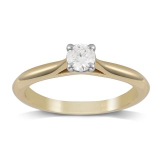 Silhouette 18ct Yellow Gold 0.50ct Diamond Engagement Ring - Ring Size O