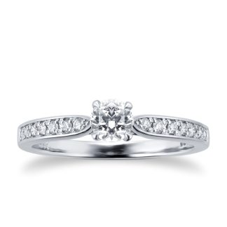 Boscobel Engagement Ring With Diamond Band 0.42 Carat Total Weight - Ring Size N