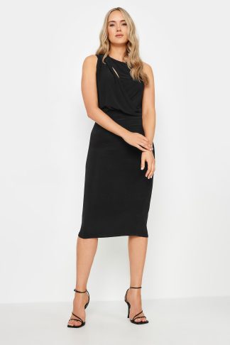 Lts Tall Black Cutout Midi Dress 10 Lts | Tall Women's Black Dresses