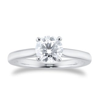 Platinum 1.00ct Diamond Round Solitaire Engagement Ring - Ring Size P