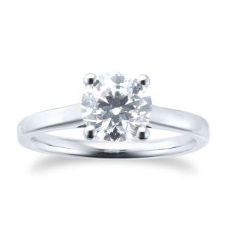 Platinum 1.5ct Diamond Solitaire Engagement Ring - Ring Size L