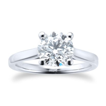 Platinum 2ct Diamond Solitaire Engagement Ring - Ring Size O