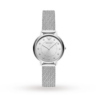 Silver Tone Mesh Ladies Watch