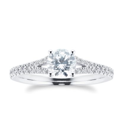 18ct White Gold 1ct Diamond Engagement Ring - Ring Size M