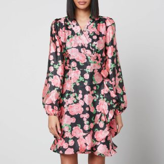 Cras Lindacras Floral-Print Satin Dress