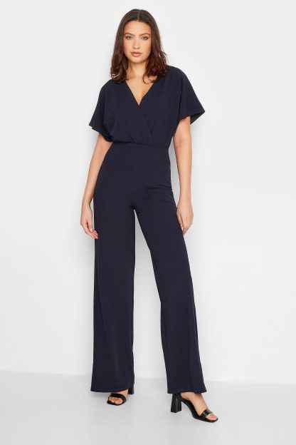 Lts Tall Navy Blue Wide Leg Jumpsuit Ex Long > 18-20 Lts | Tall Women's Jumpsuits