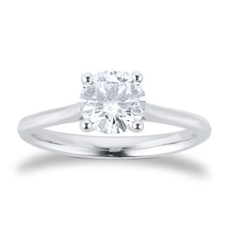 Platinum 1.00ct Solitaire Diamond Engagement Ring - Ring Size P