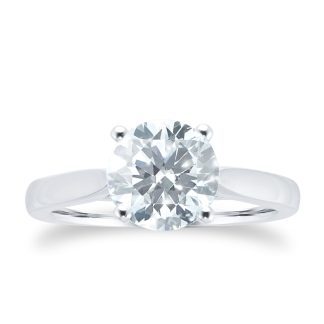 Platinum 2ct Diamond Solitaire Engagement Ring - Ring Size N