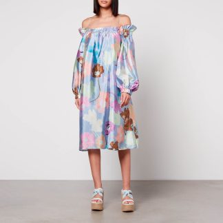 Stine Goya Floral-Print Satin Dress