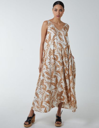 Trapeze Maxi Dress - S / OATMEAL