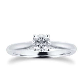 Silhouette 18ct White Gold 0.50ct Diamond Engagement Ring - Ring Size O