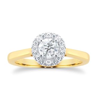 18ct Yellow Gold 0.50cttw Diamond Engagement Ring - Ring Size M
