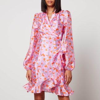 Cras Lindacras Printed Satin-Crepe Wrap Dress - EU 34/UK 8