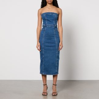 Good American Stretch-Denim Midi Dress - XL