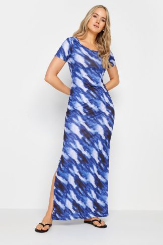 Lts Tall Blue Abstract Print Maxi Dress 20 Lts | Tall Women's Maxi Dresses