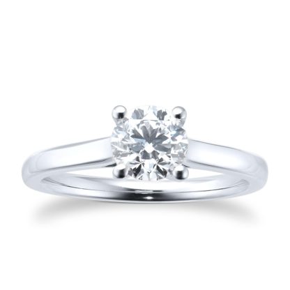Platinum 1ct Diamond Solitaire Engagement Ring - Ring Size L