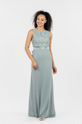 TFNC Halannah Lace Sleeveless Sage Green Maxi Dress