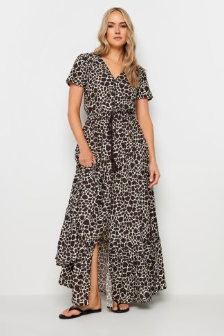 Lts Tall Natural Brown Animal Maxi Dress 24 Lts | Tall Women's Maxi Dresses