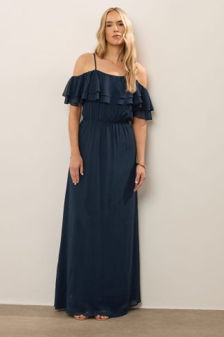 Lts Tall Navy Blue Ruffle Maxi Dress 24 Lts | Tall Women's Maxi Dresses