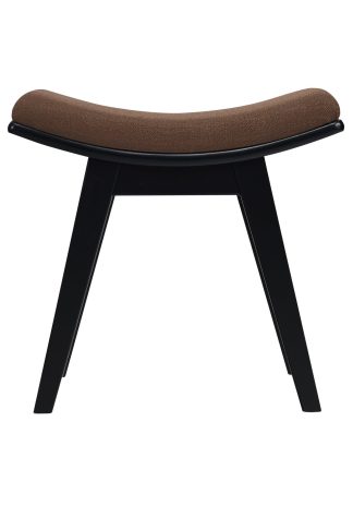 Mens Black Make-Up Stool Dressing Chair with Curved Seat Cushion Wooden Desk Stool, Black