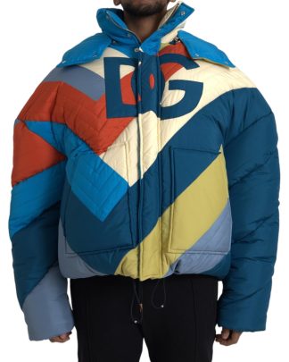 Mens Colorblock Puffer Jacket DG Style - Multicolor., Multi