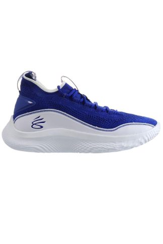 Mens Curry Flow 8 Lace-Up Blue Synthetic Trainers, Blue