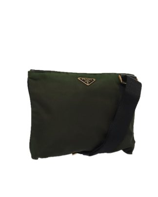 Mens Green Preloved Tessuto Crossbody Bag - Khaki Shoulder Bags, Green