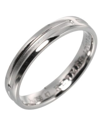 Mens Grey Preloved Platinum Wedding Band Unisex - Silver Rings, Grey