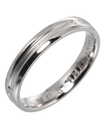 Mens Grey Preloved Platinum Wedding Band Unisex - Silver Rings, Grey