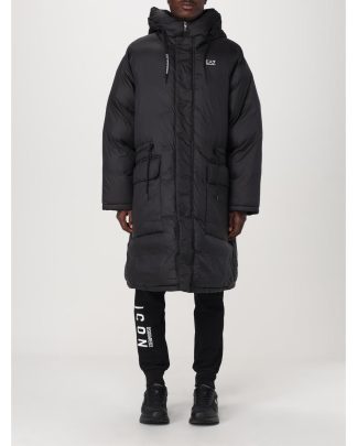Mens Long Puffer Jacket with Hood - Black, Black