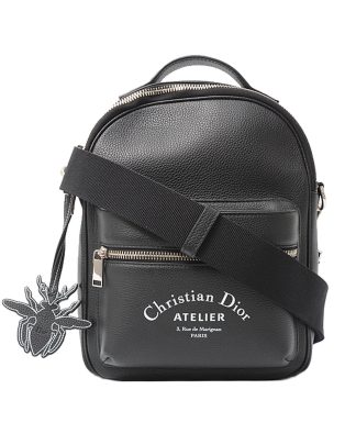 Mens Preloved Atelier Leather Crossbody Bag Black Atelier Crossbody Bag Black Leather Crossbody Bag by Atelier Black Leather Crossbody Bag with Bee Charm Designer Crossbody Bag for -, Black