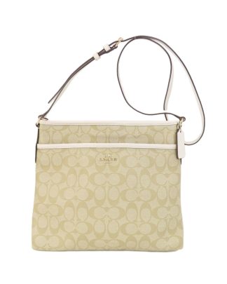 Mens Preloved Crossbody Bag Adjustable Strap Unisex - Beige Shoulder Bags, Beige